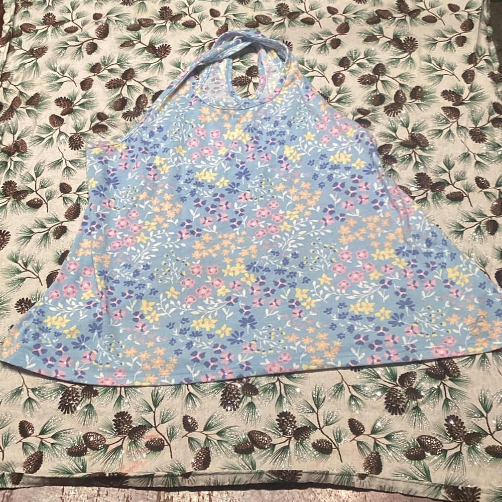 Floral crossed tank top